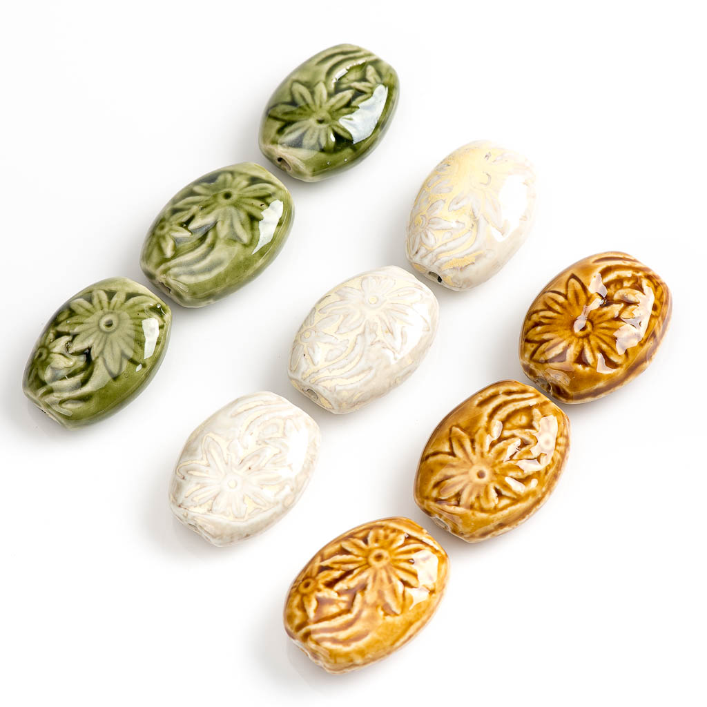 Snake Plant Ceramic - 37# Big Flower Beramic Beads Porcelain