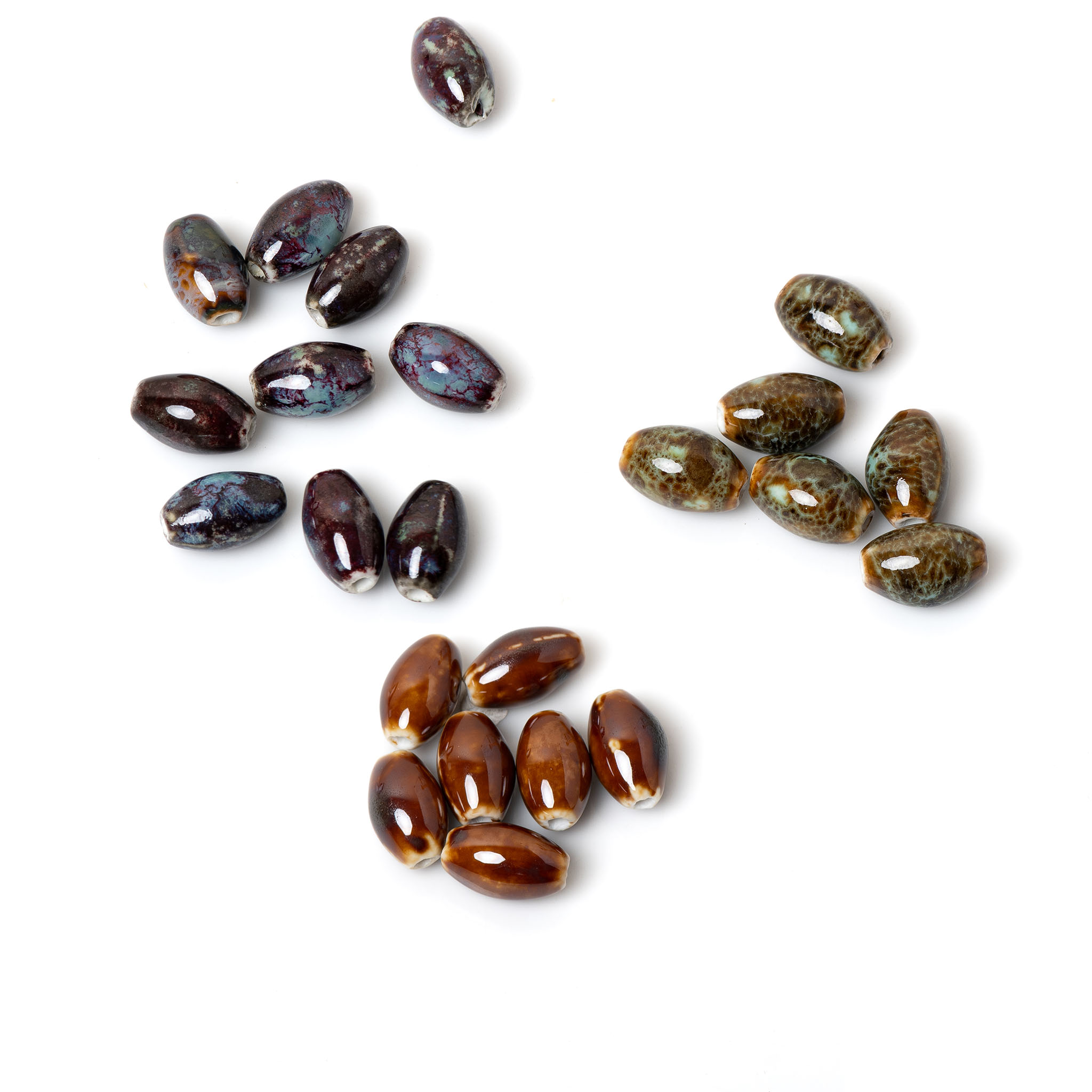 Snake Plant Ceramic - 5pcs Barrel Shaped Multicolor Ceramic Beads