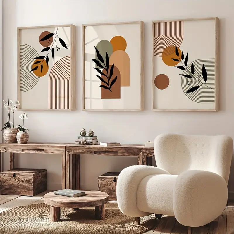 Plant Parenting - 3pcs Bohemian-style Plant Geometric Abstract Posters,