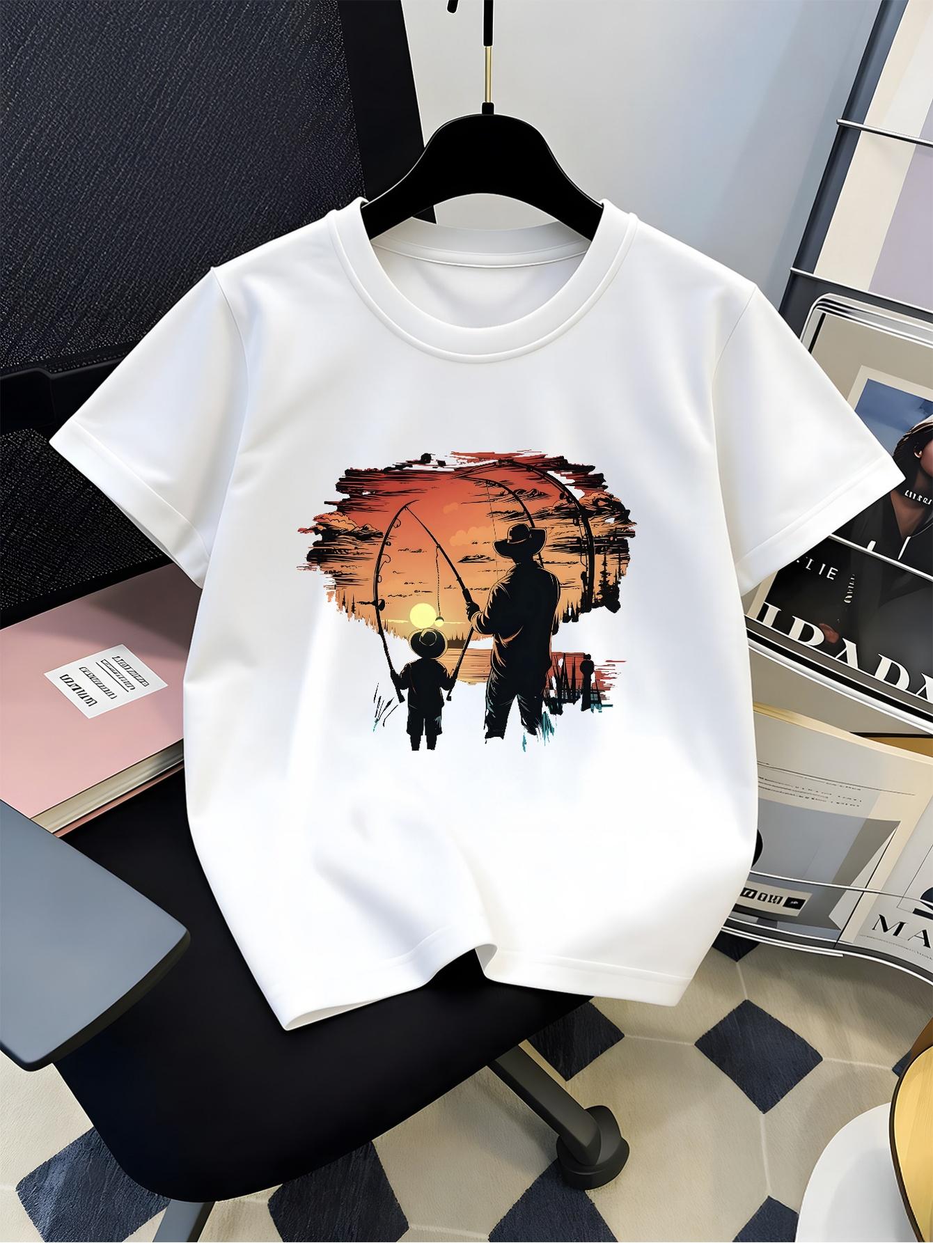 Father Son Sunset Fishing Silh - Plant Parent T Shirt 评论和价格