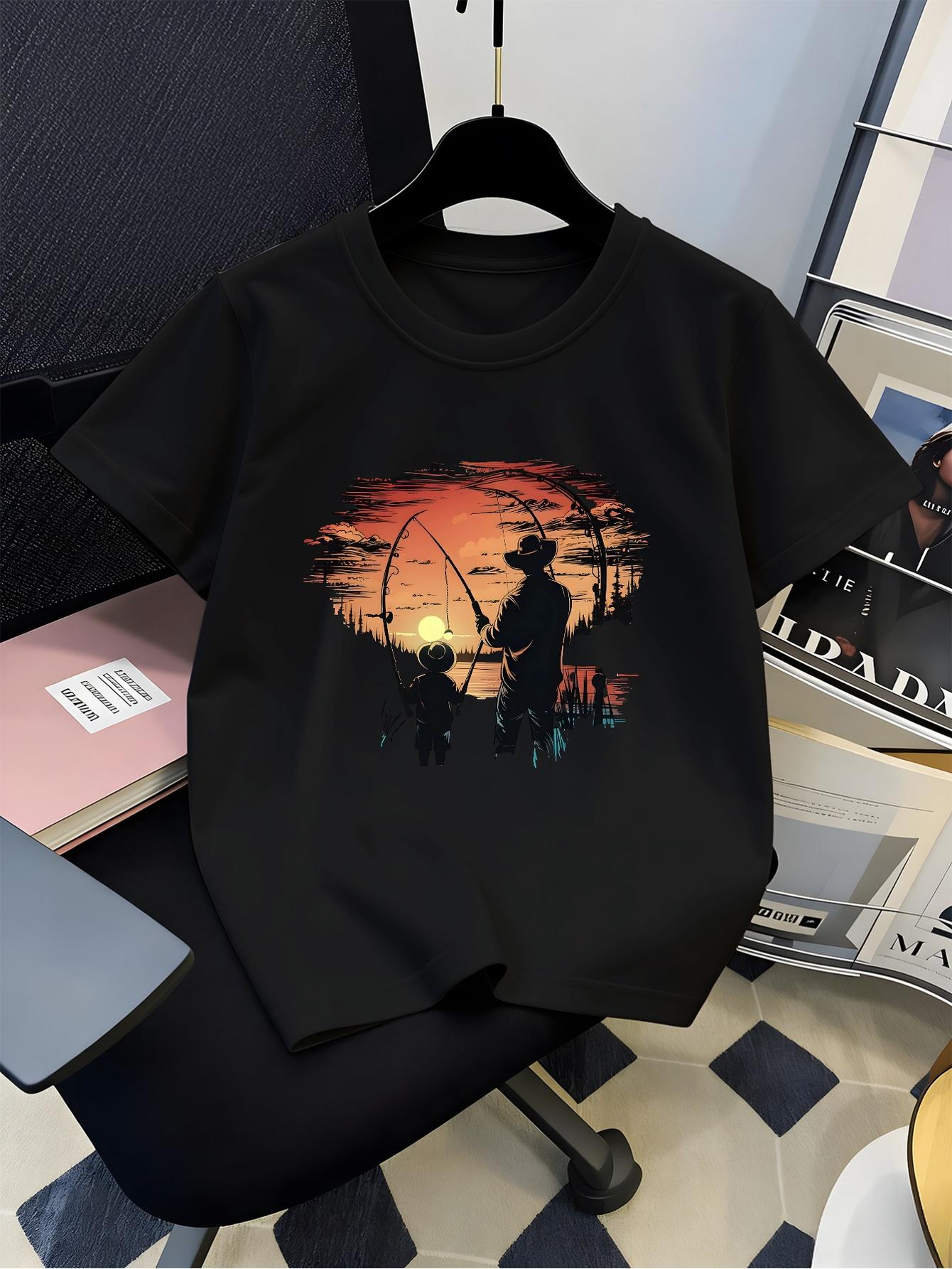 Father Son Sunset Fishing Silh - Plant Parent T Shirt 评论和价格
