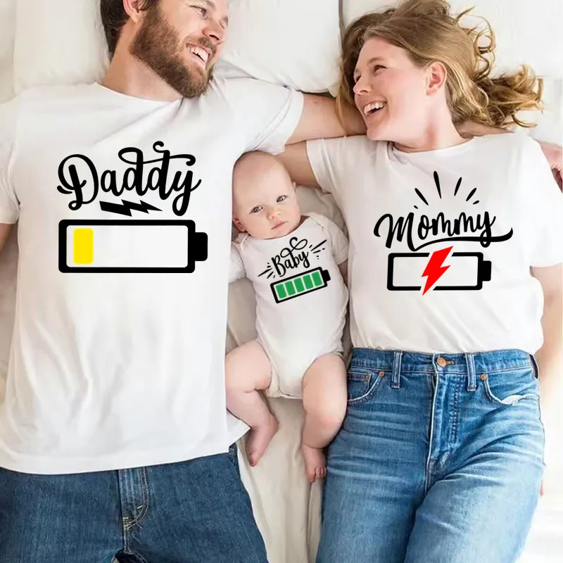 Funny Matching Family Battery  - Plant Parent T Shirt 评论和价格