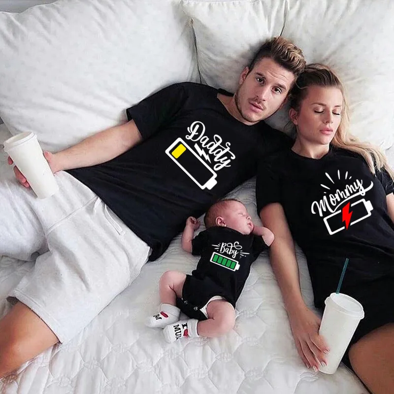 Funny Matching Family Battery  - Plant Parent T Shirt 评论和价格